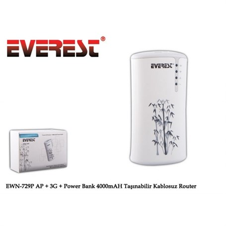 Everest EWN- 729P AP + 3G + Power Bank 4000mAH Taş