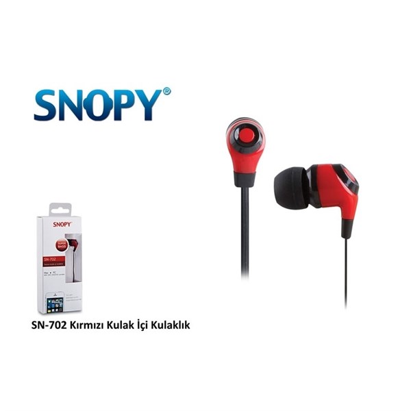 Snopy SN-702 Kulak İçi Kırmızı Kulaklık