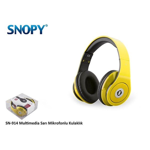 Snopy SN-914 Multimedia Sarı Mikrofonlu Kulaklık