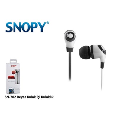 Snopy SN-702 Kulak İçi Beyaz Kulaklık